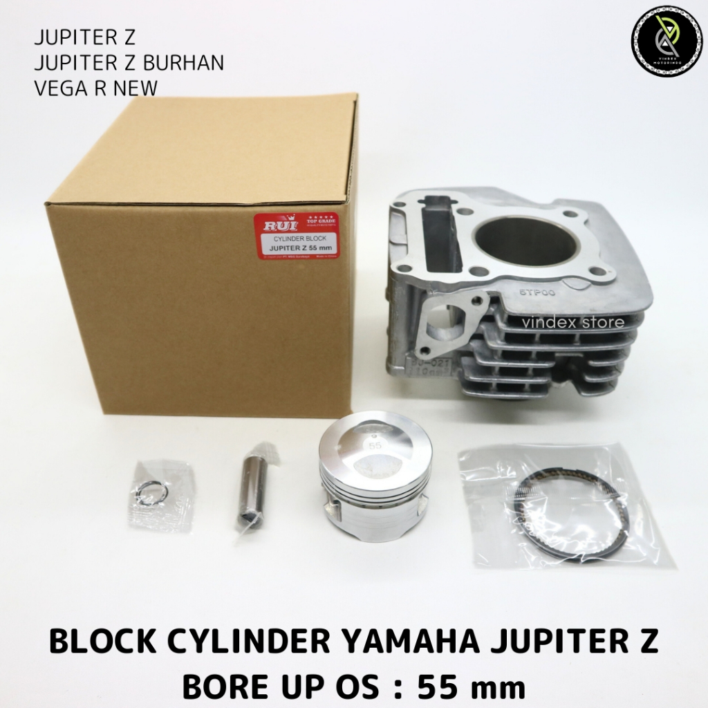 BLOK SEHER BORING BORE UP 55mm BLOCK CYLINDER SET RING PISTON KIT JUPITER Z LAMA JUPITER Z BURHAN VE