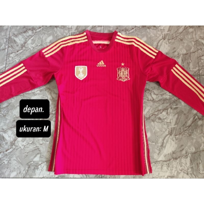 jersey retro Timnas Spanyol 2013/2015 lengan panjang second