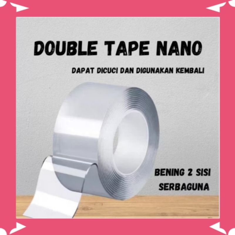 

Double Tape Nano Bening Transparan 3M / Nano Tape Isolasi Super Kuat Serbaguna