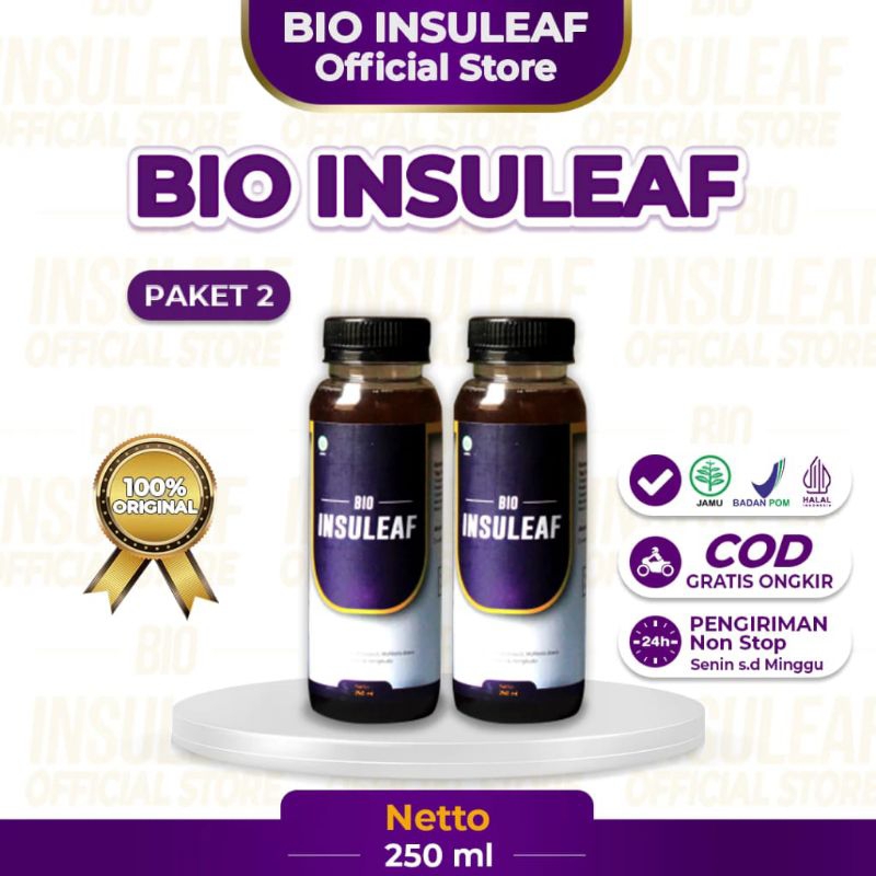 

bio insuleaf obat herbal mengatasi diabetes original paket 2 Botol