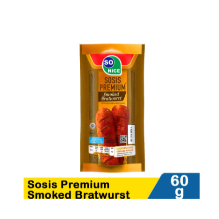 

so nice sosis siap makan premium smoked bratwurst 60g
