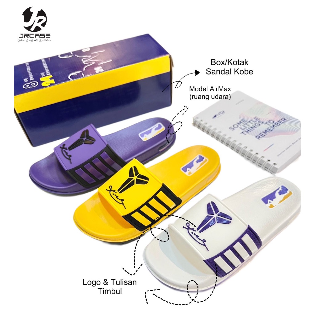 Sandal Slide Kobe Bryant Air Max NBA Eva Empuk Unisex Size 40 41 42 43 44 45 Sendal Karet Tebal Cewe