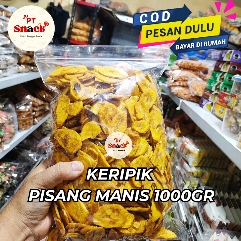 

Keripik Pisang Manis Madu 1kg Kripik Pisang Manis Gula Tipis Panjang