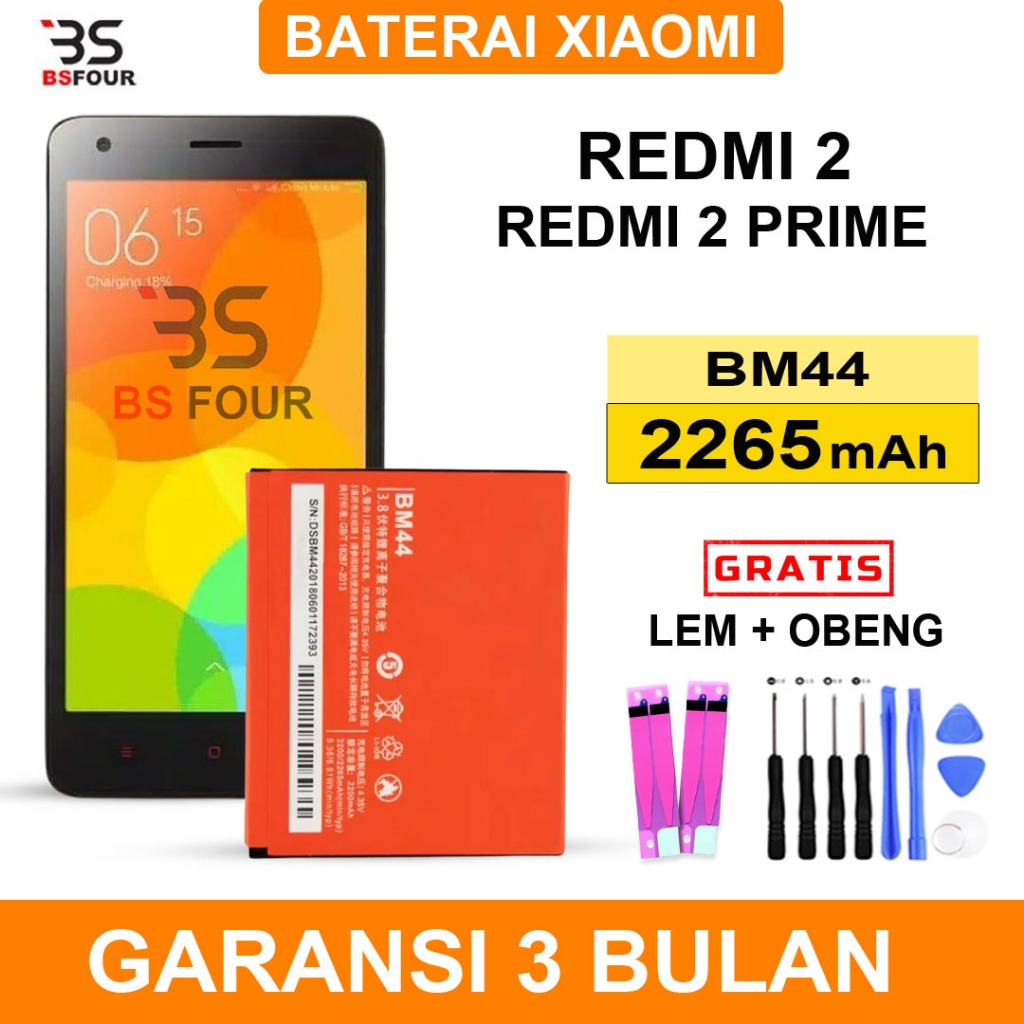 BATERAI XIAOMI REDMI 2 / REDMI 2s / REDMI 2 Pro bm44 BATTERY BATRAI BATRE HP XIAO MI XIAMI BM44 ORIG