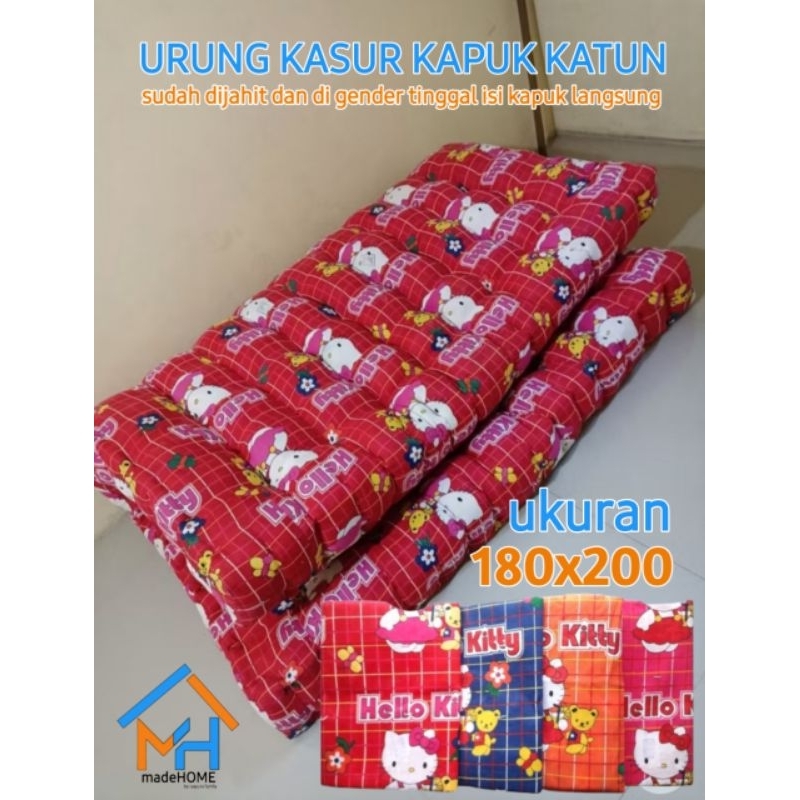 (180x200) urung kasur katun kapuk no.1/kulit.kasur kapuk single bukan sepasang