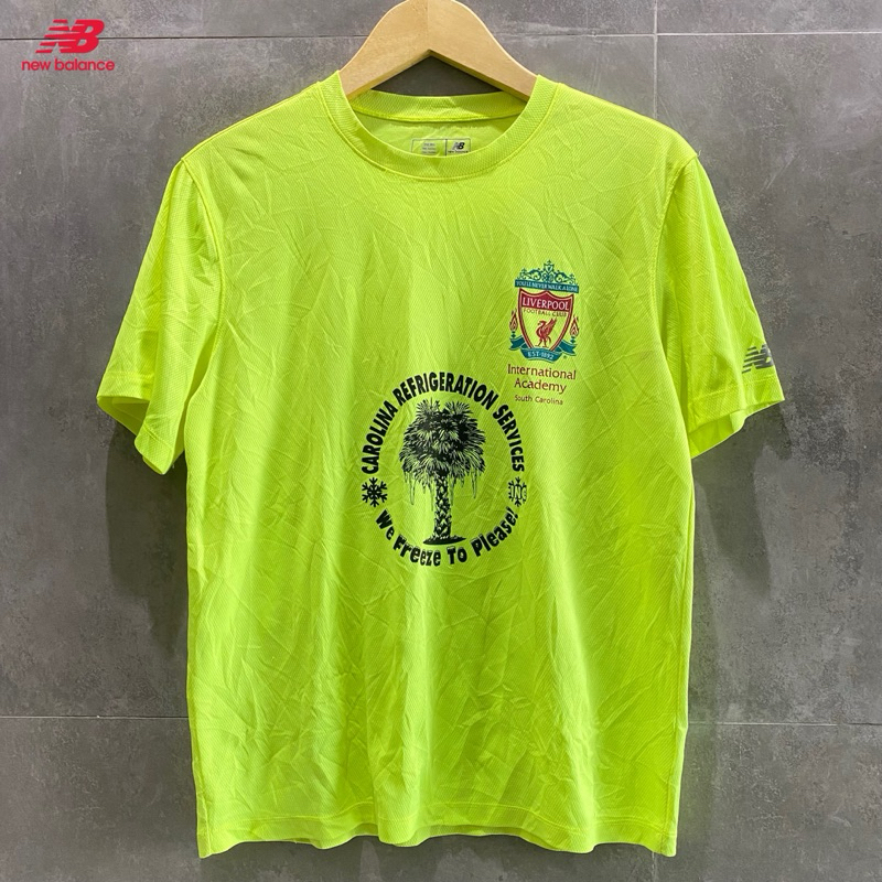 Kaos Sport Bola Fitness Gym Running Maraton Brand New Balance Hijau Stabilo Thrift Second Preloved B
