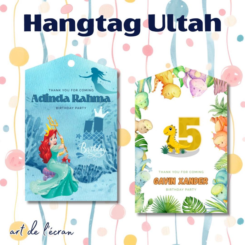 Hangtag Ulang Tahun Isi 30pcs Anak Label Birthday Gantungan Souvenir Ultah Birthday Tag Hangtag