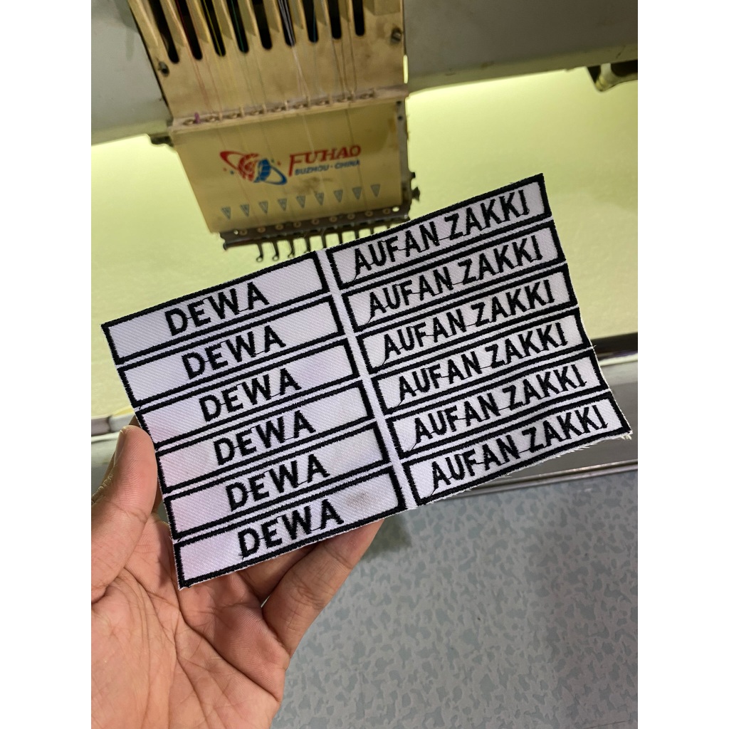 Bordir komputer Bet nama sekolah Bet bordir sekolah Name tag