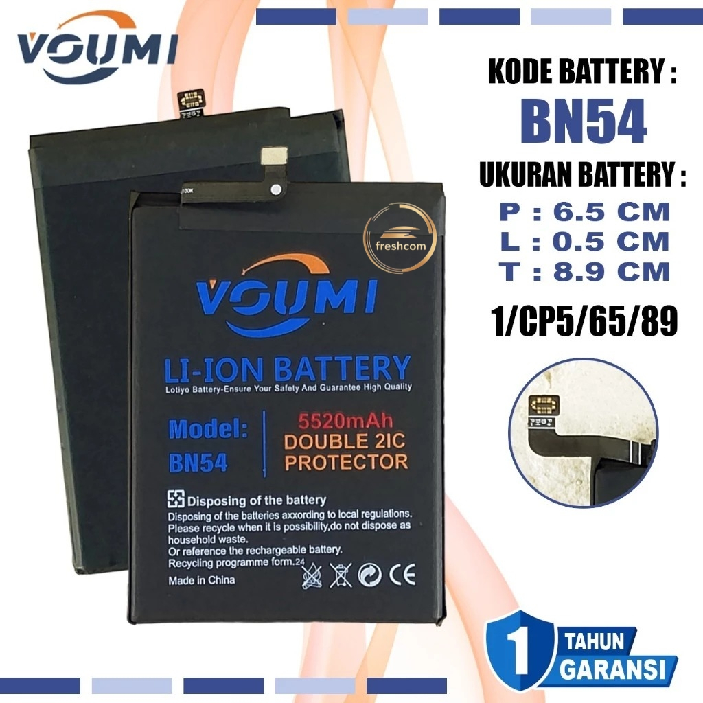 Baterai Original VOUMI Xiaomi Redmi 9 / Redmi Note 9 BN-54 BN54 BN 54