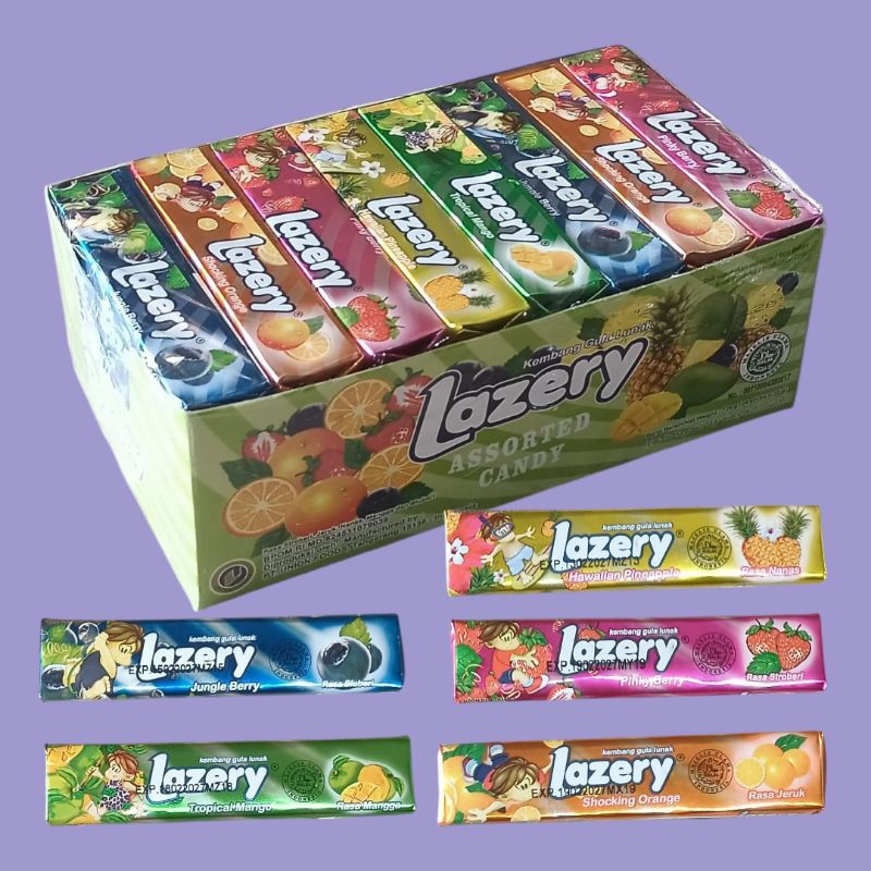 

Lazery Stick Besar Assorted Permen Buah Lunak 720gr [24 stick]