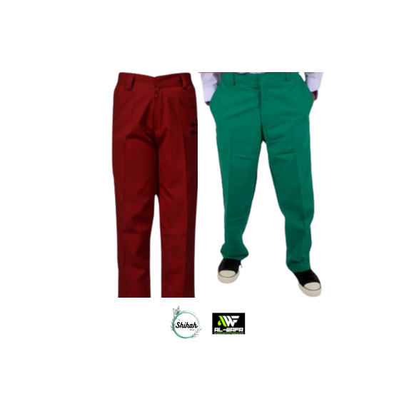 Celana SD MI Al Wafa Panjang Karet Merah Wafa Drill
