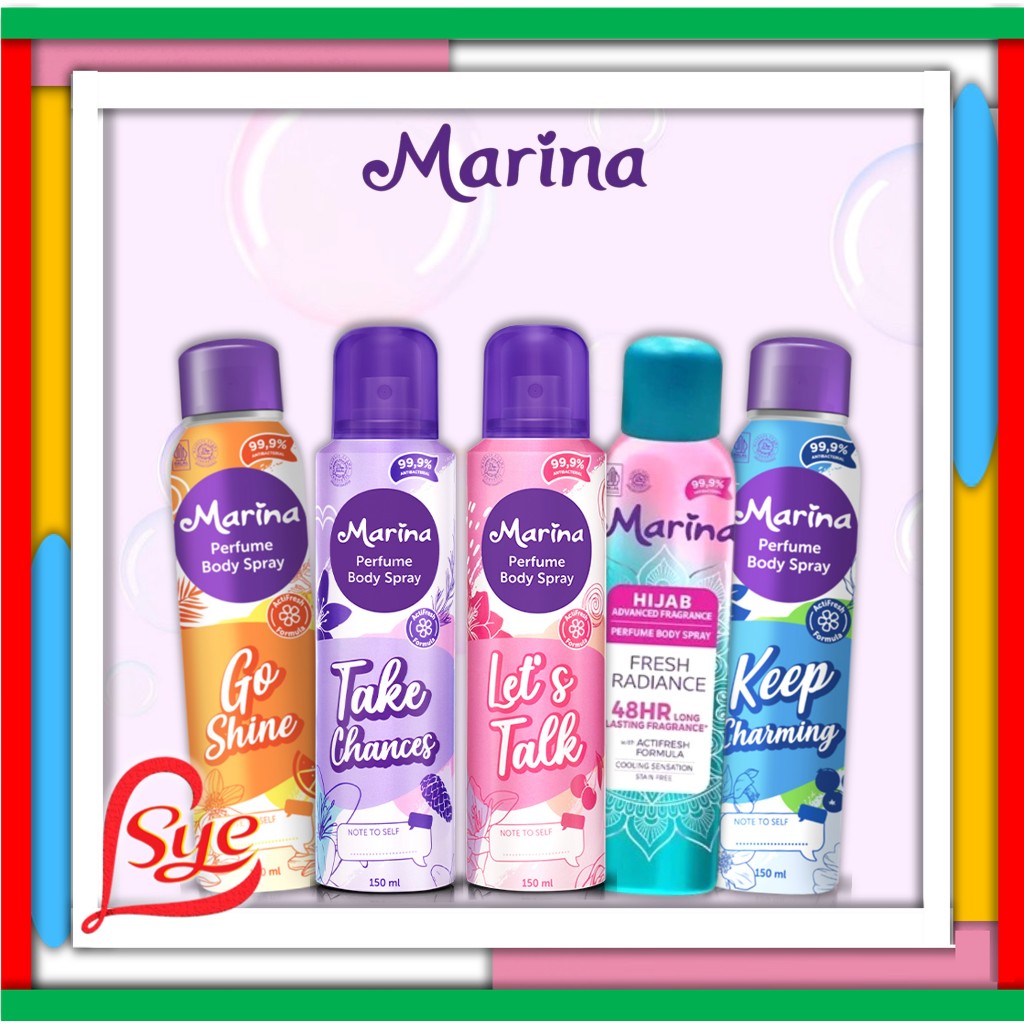 Marina Perfume Body Spray 150ml - Parfum & Pewangi Badan Wanita - Marina Body Spray Halal - Sye