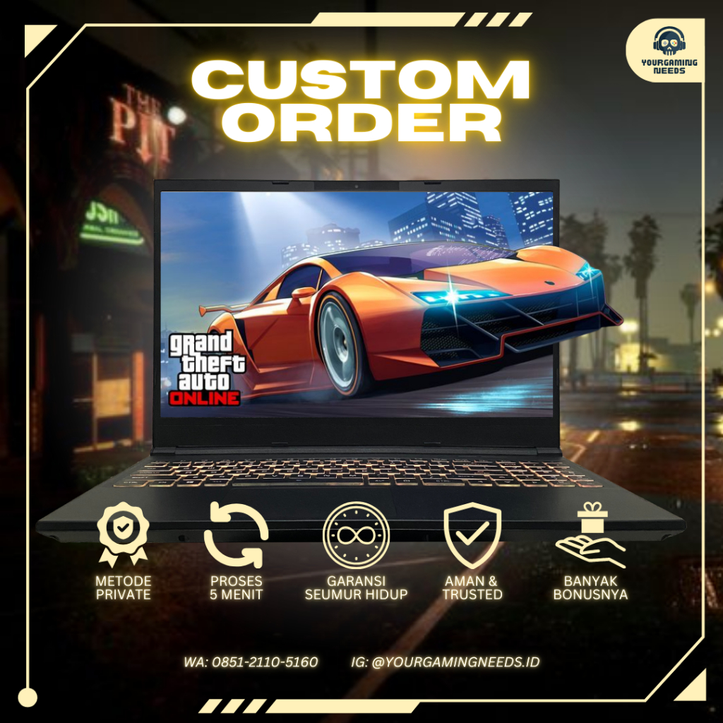 (GARANSI) Custom Order Boost Uang GTA 5 Online Money Enhanced PC Grand Theft Auto V Cash Rank Unlock