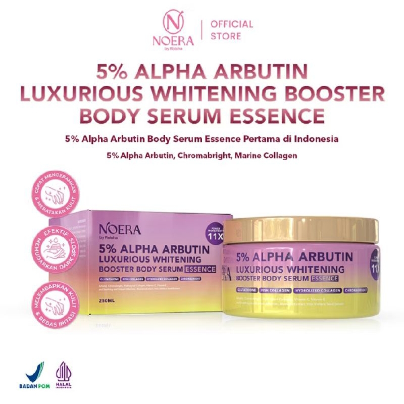 Noera 5% ALPHA ARBUTIN Luxurious Whitening Booster Body Serum Essence Noera Whitening Booster Night 