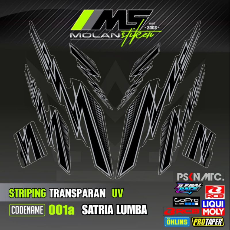 Decal Sticker Striping Variasi Transparan Uv Satria R Lumba Satria R Kotak Suzuki Satria R 120 Satri