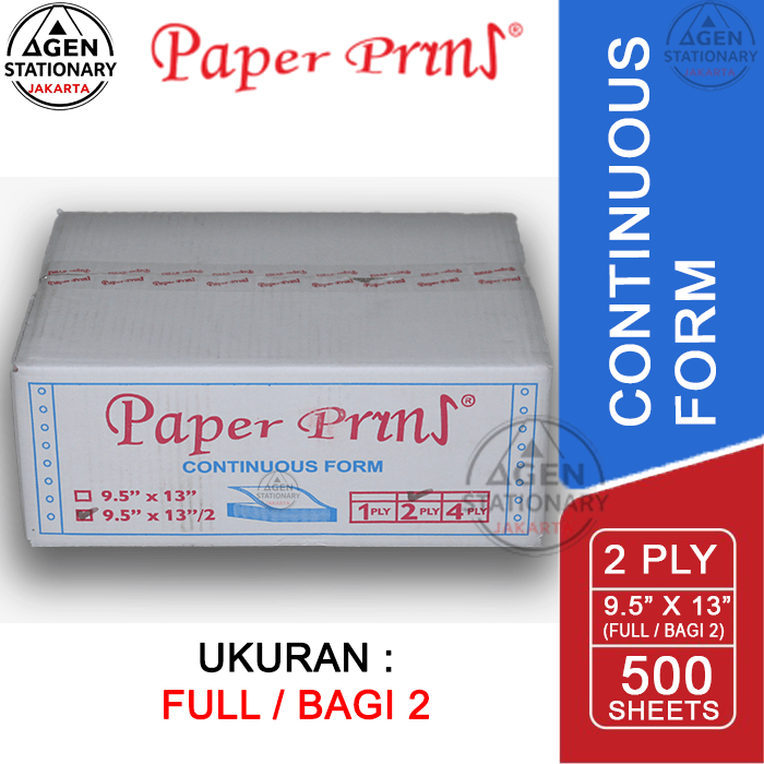 

KERTAS CONTINUOUS FORM PAPER PRINT 9.5 X 13 2 PLY FULL BAGI 2 FAKTUR SURAT JALAN NCR RANGKAP 2