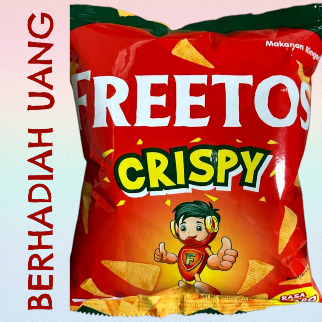 

BERHADIAH UANG. Snack chiki makanan ringan FREETOS. (1 Pack/Renceng isi 10 BKS)