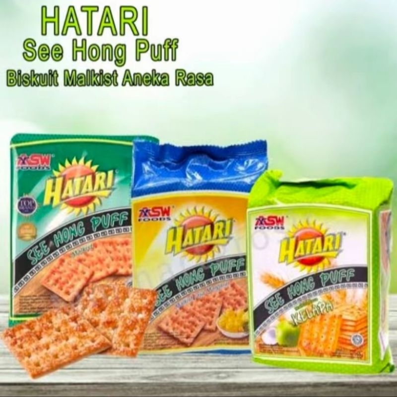 

HATARI SEE HONG PUFF 245 GRAM biskuit crackers sehat renyah bebas gula original margarine kelapa hadiah orang tua
