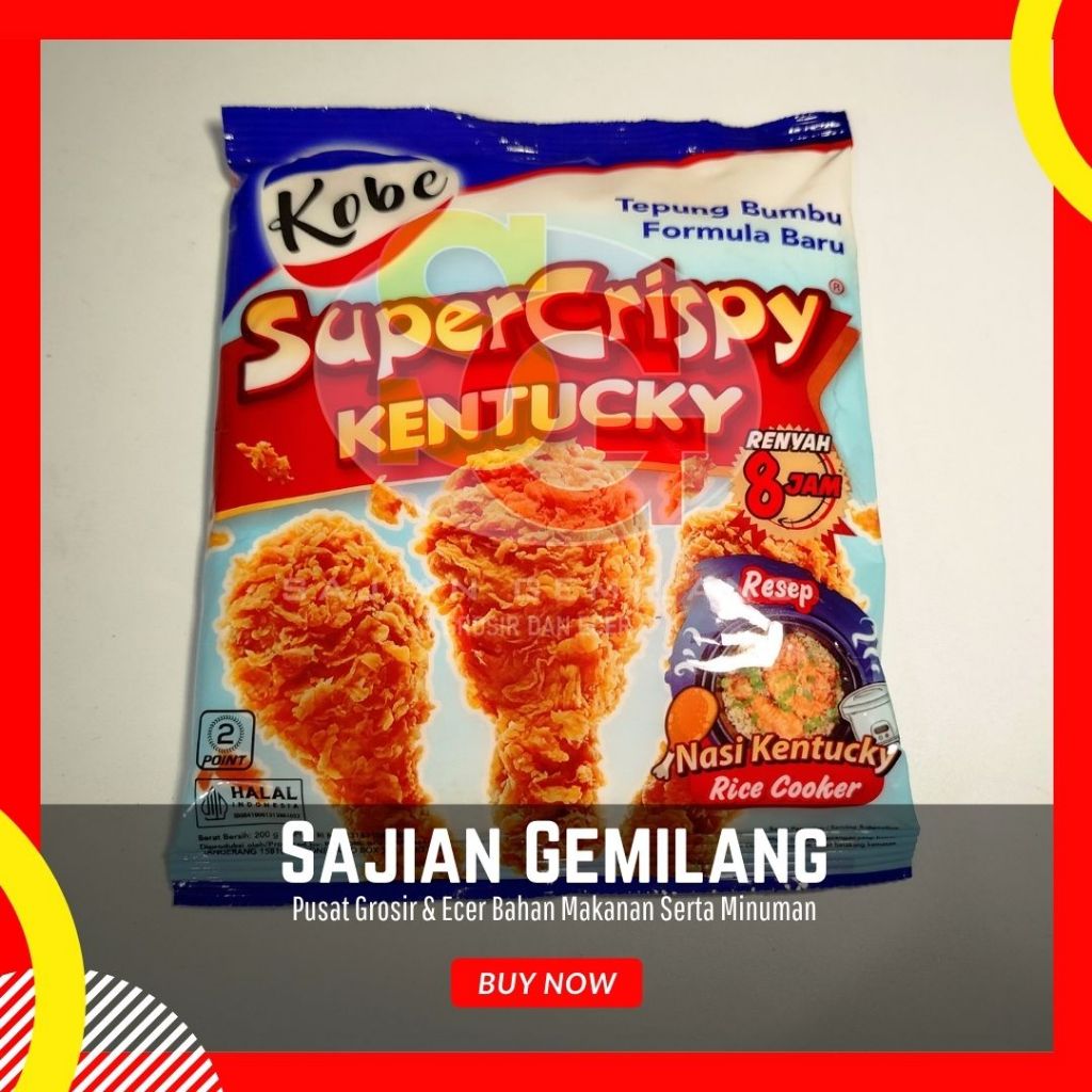 

Tepung Bumbu Kobe Super Crispy Kentucky 200g - Grosir Sajian Gemilang