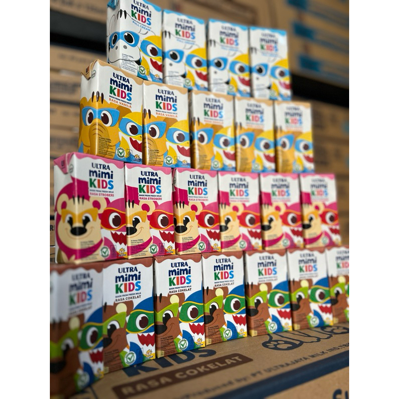 

ULTRA MIMI KIDS SUSU UHT 125ML ISI 20 PCS ( 1/2 CARTOON ) all Varian