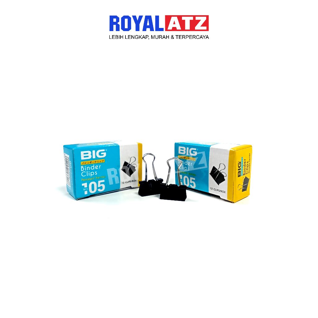 

Penjepit Kertas / Binder Clip / Klip Kertas Ukuran Kecil & Besar Merek BIG Stationery
