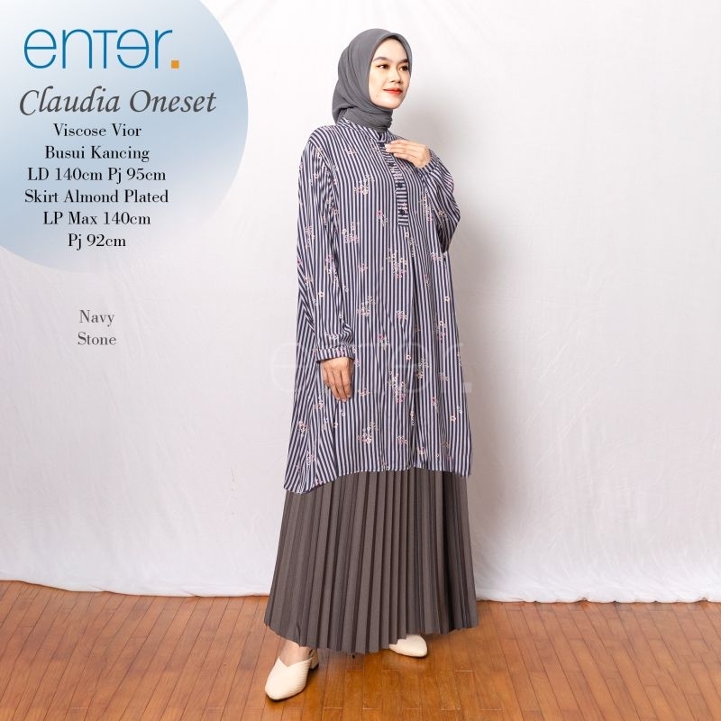 Setelan Baju Rayon Jumbo Ld140 Claudia One Set Long Tunik Batik Kekinian Big Size