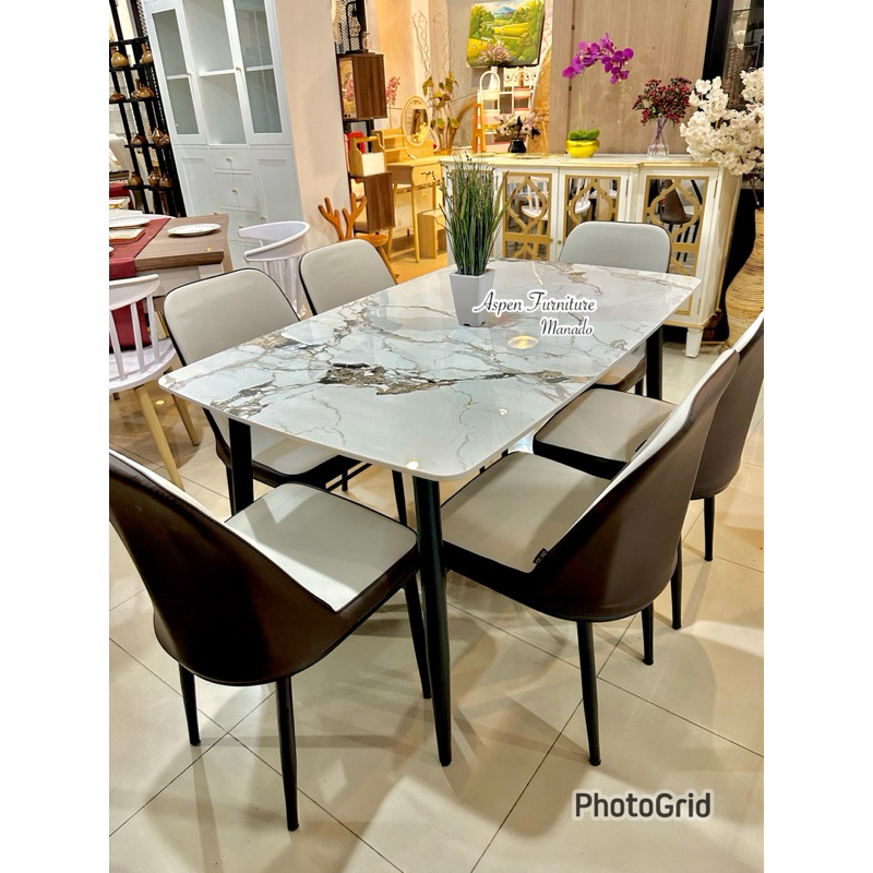 Meja makan granit 6 kursi (khusus manado)