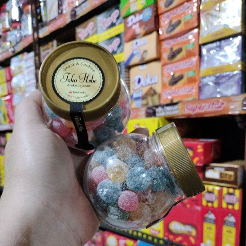 

Permen buah mix / permen buah warna warni / toples cantik 170gr