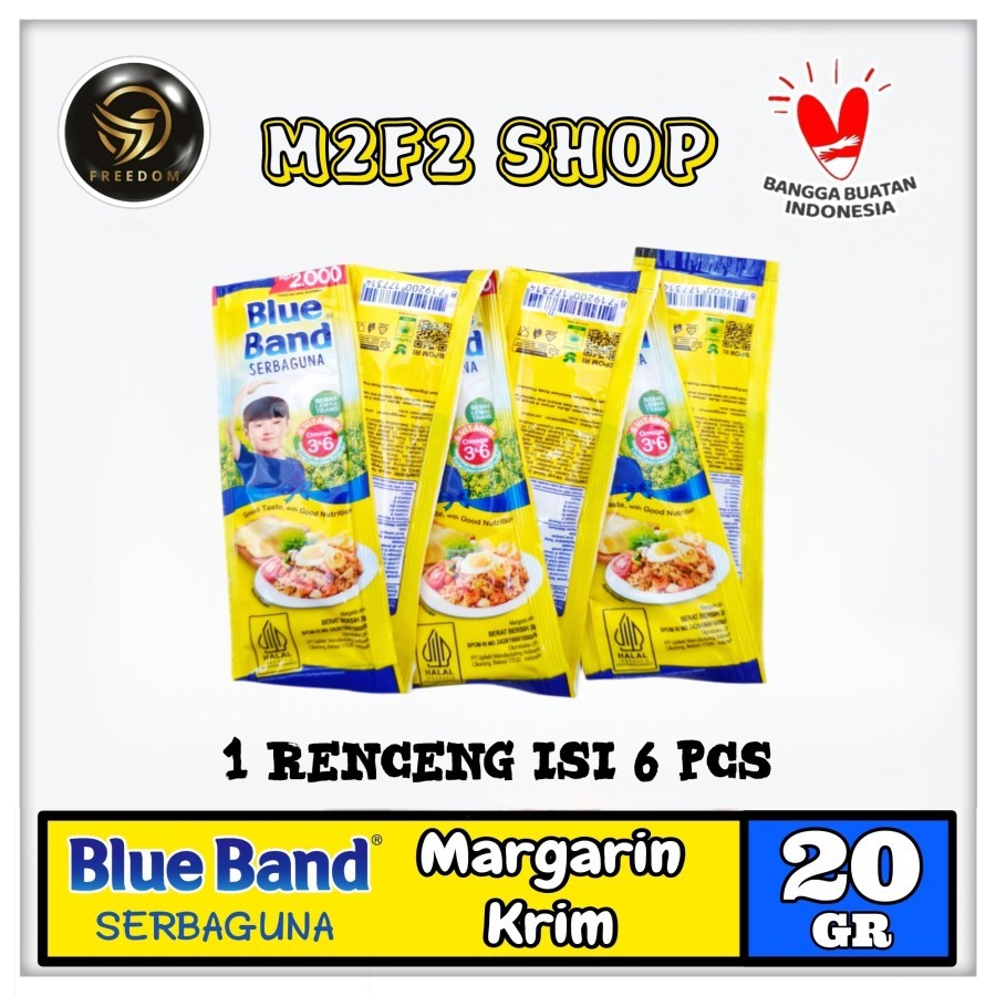 Blue Band Serbaguna Margarine | Mentega Sachet - 20 gr (Kemasan 1 Renceng)
