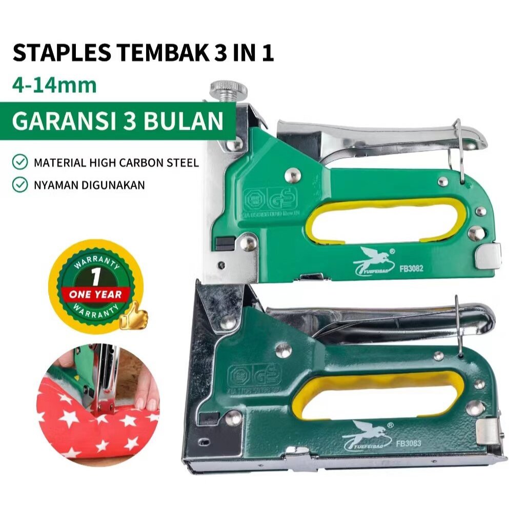

Feibao Staples Tembak 3 in 1 | Staple Gun 4-14mm | Tembakan Stapler 3in1 | Tools | F66-3083