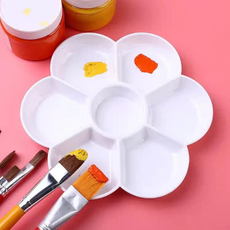 

Palet Warna Palet Warna Bentuk Bunga Palet Warna Bentuk Kaki Kecil Piring Campuran Pewarnaan Cat Air Warna-warni Palet Plastik untuk Anak-anak Dewasa Alat Seni