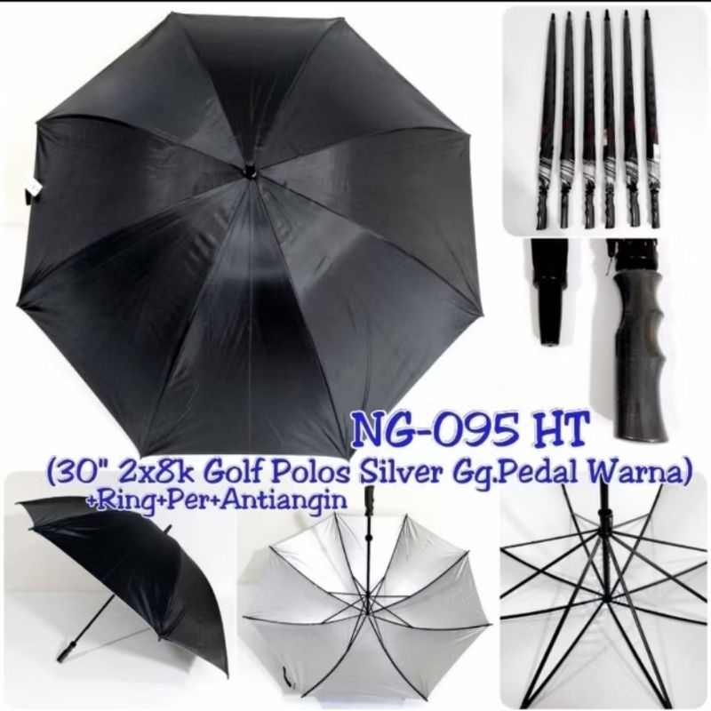 Payung Golf Hitam Silver Payung Hitam Polos