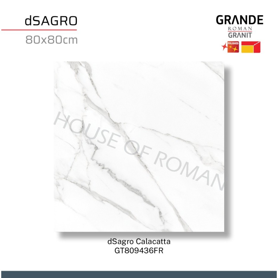 ROMAN GRANIT GRANDE dSagro Calacatta 80X80 GT809436FR ROMAN GRANIT