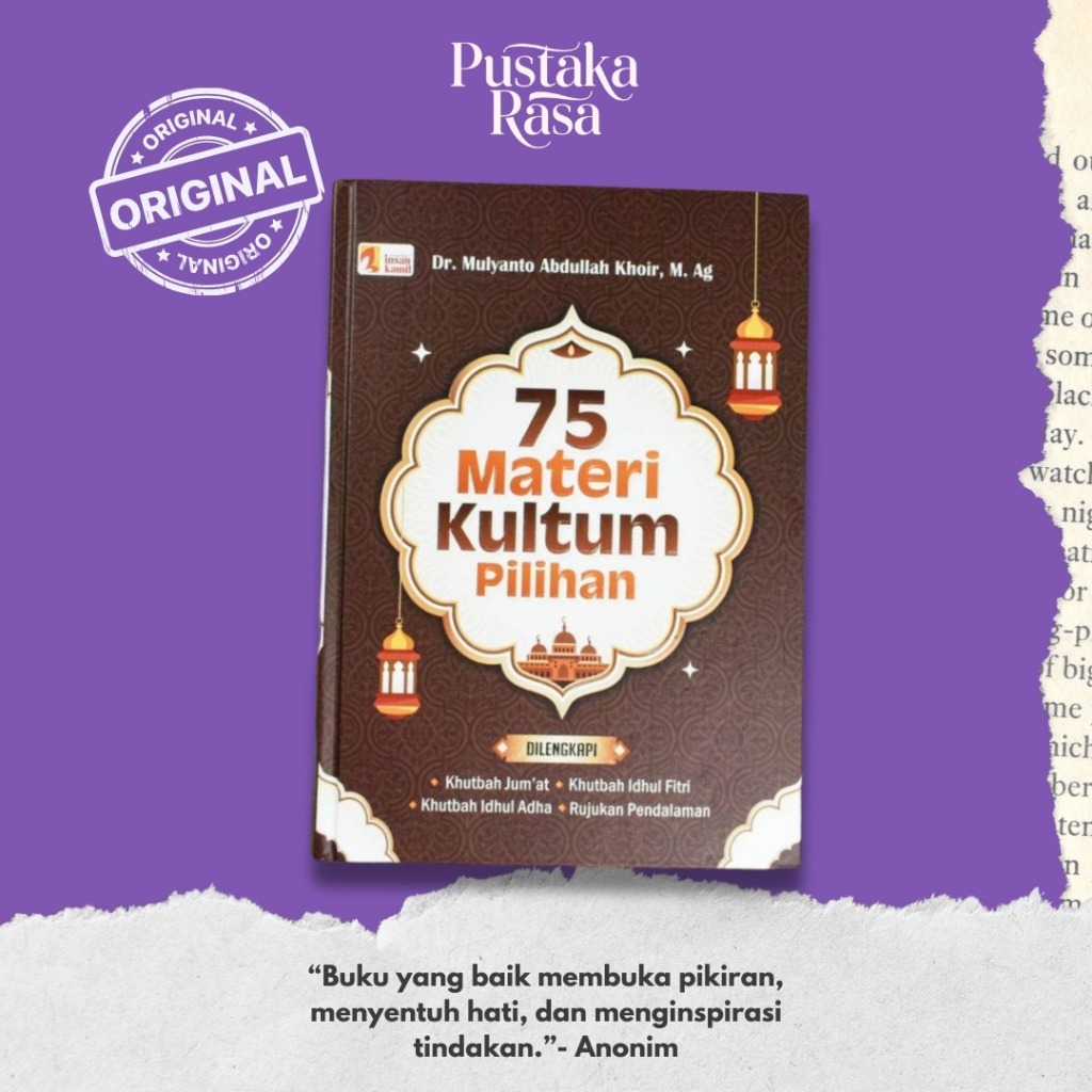 PUSTAKA RASA - Buku 75 Materi Kultum Pilihan Dilengkapi Khutbah Jumat Idul Adha Idul Fitri Kultum Ra