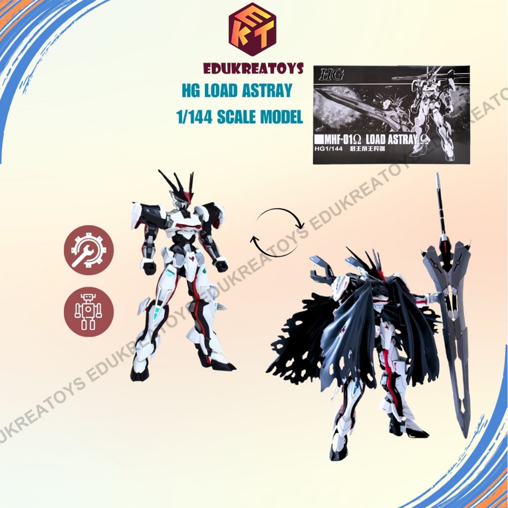 Mainan Action figure HG 1/144 Load Astray Omega with Cloak / Cape / Jubah