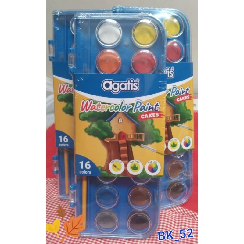 

Cat Air Agatis 16 Warna / Agatis Eco Water Color Paint Cake 16 Color