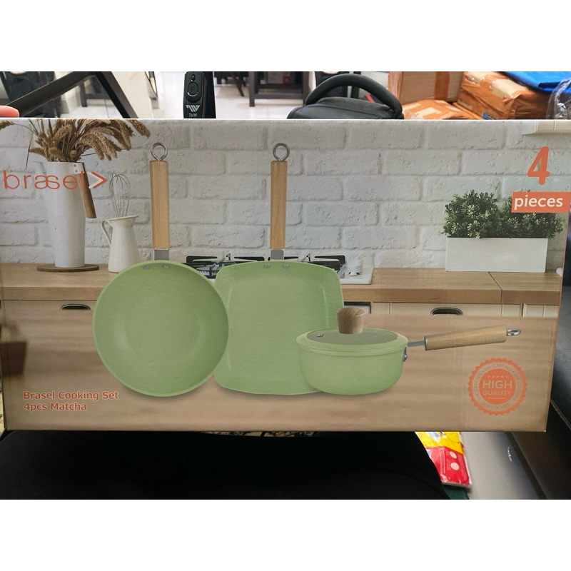 cooking set brasel 4pcs matcha color