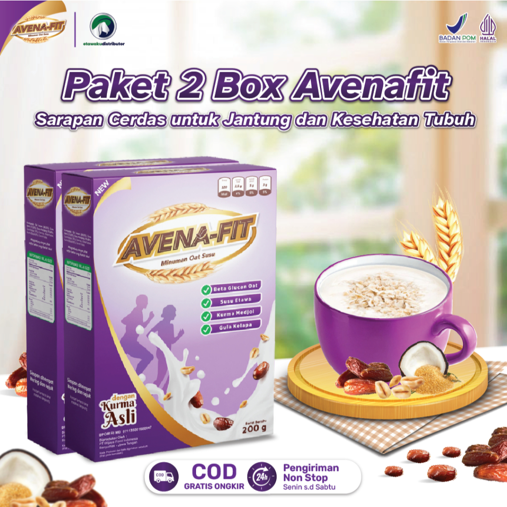 

Avena Fit - Paket 2 Box Avenafit Solusi Sehat untuk Turun Kan Kolesterol Menyehatkan Jantung dan Melindungi Tulang Sendi