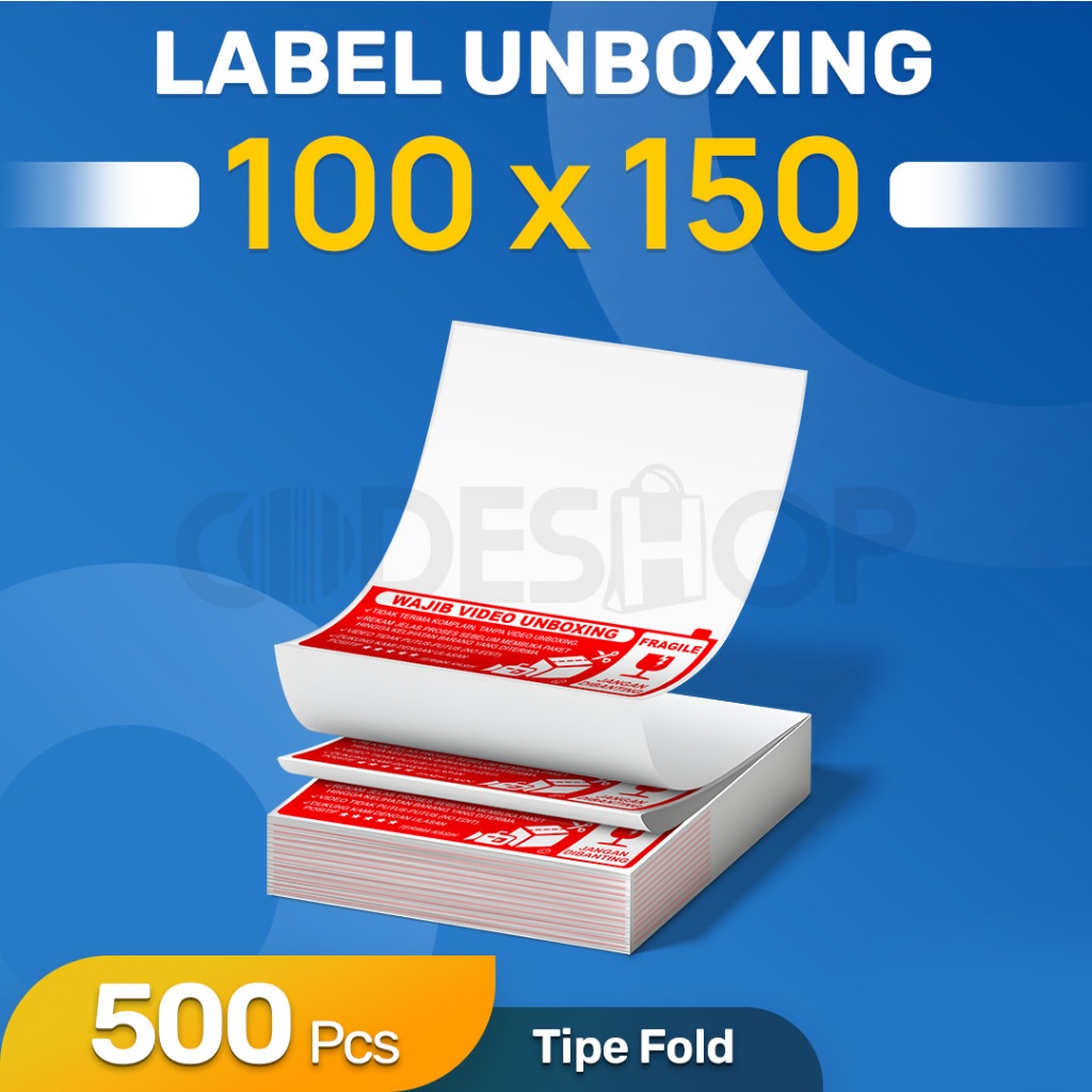 

Stiker Label Thermal 100x150 mm Fold Unboxing 100 x 150 isi 500 Pcs