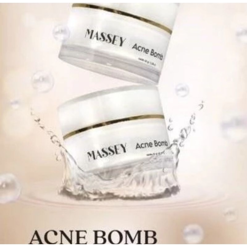 Massey Acne Bomb - krim malam utk jerawat & bekas jerawat - pencerah pelembab - BPOM