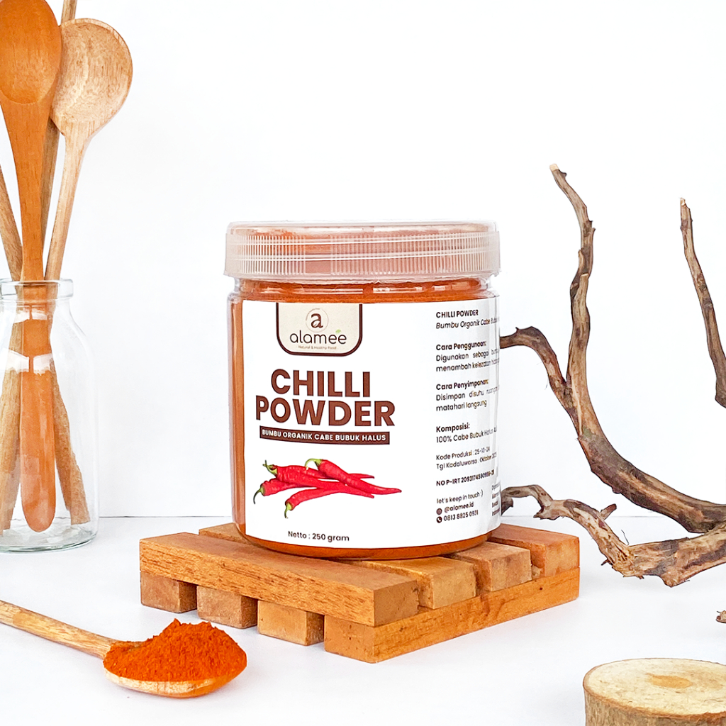 

ALAMEE Bubuk Cabe Halus Chilli Powder Chili Cabai Rempah Murni Asli Bumbu Dapur Organik 250gr