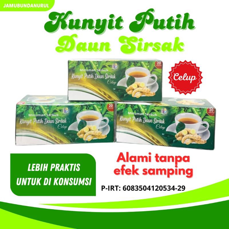 

TEH KUNYIT PUTIH DAUN SIRSAK BUBUK MURNI ISI 20PCS