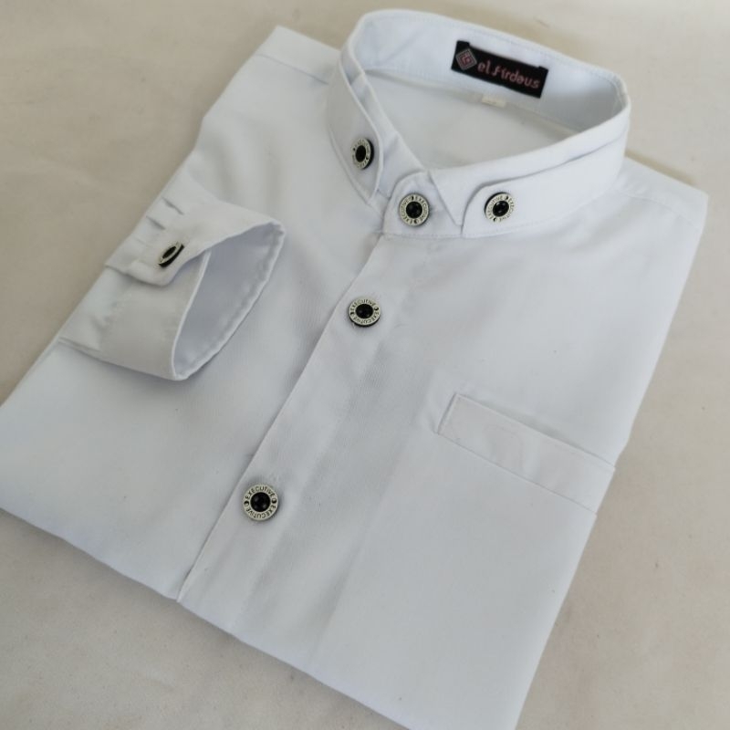 BAJU KOKO KEMKO PUTIH POLOS ANAK BAHAN TOYOBO PREMIUM