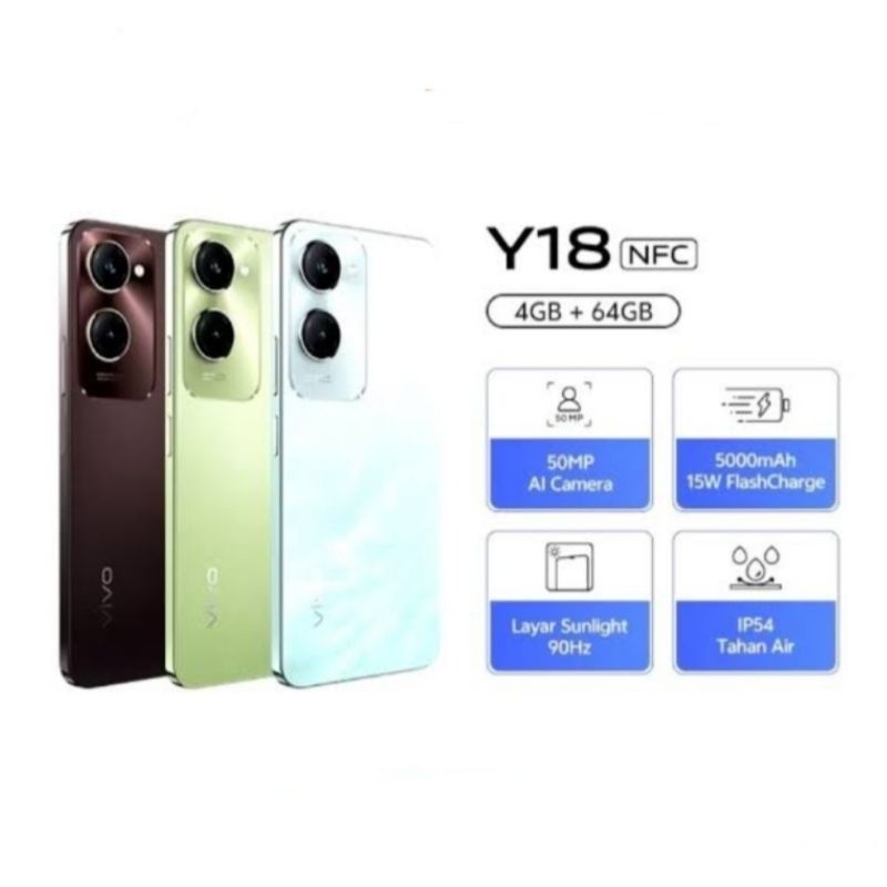 HP VIVO Y18 4/64 GB - VIVO Y18 RAM 4GB ROM 64GB GARANSI RESMI