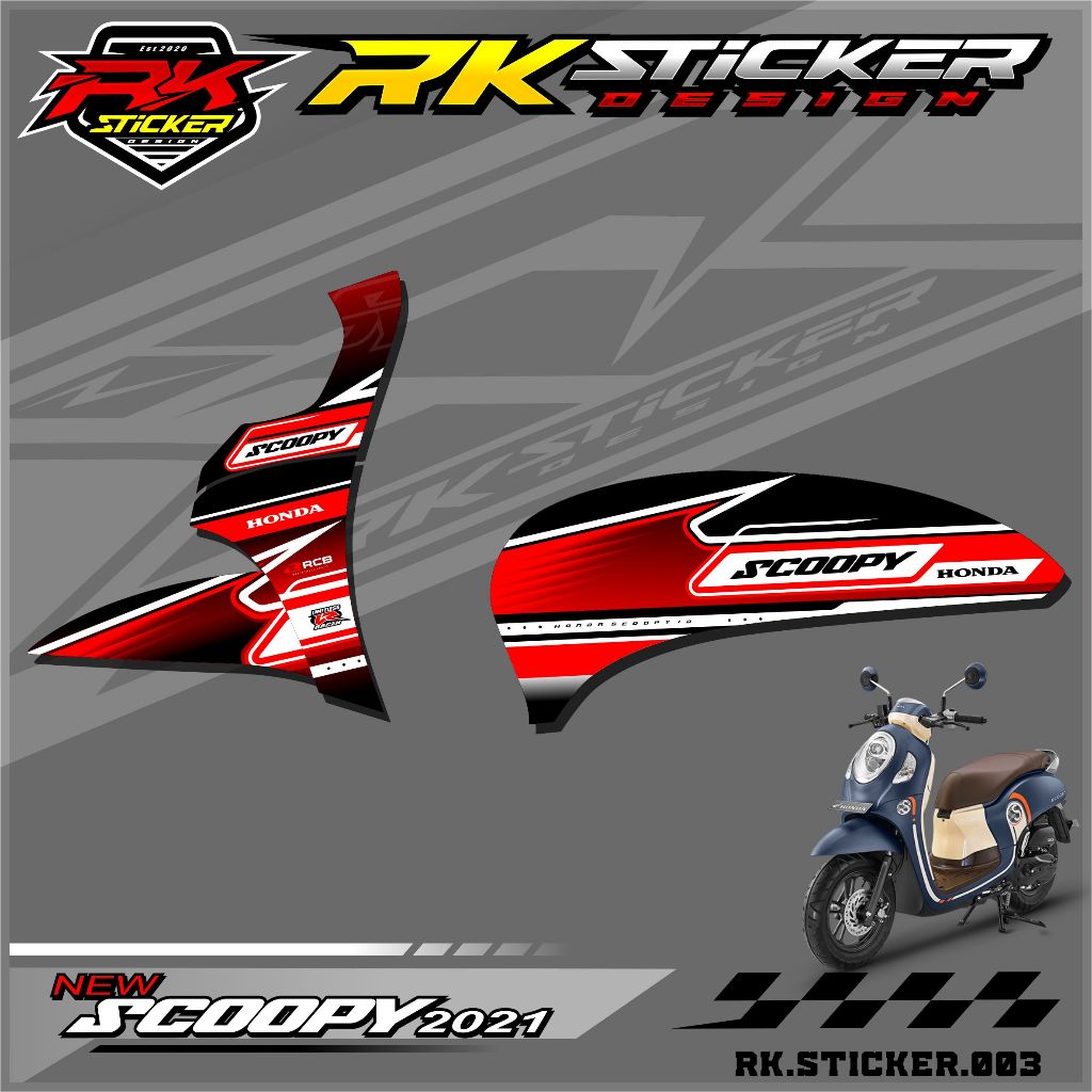 Stiker Motor SCOOPY 2021 2022 Stiker Striping Variasi Motor SCOOPY. RK.003