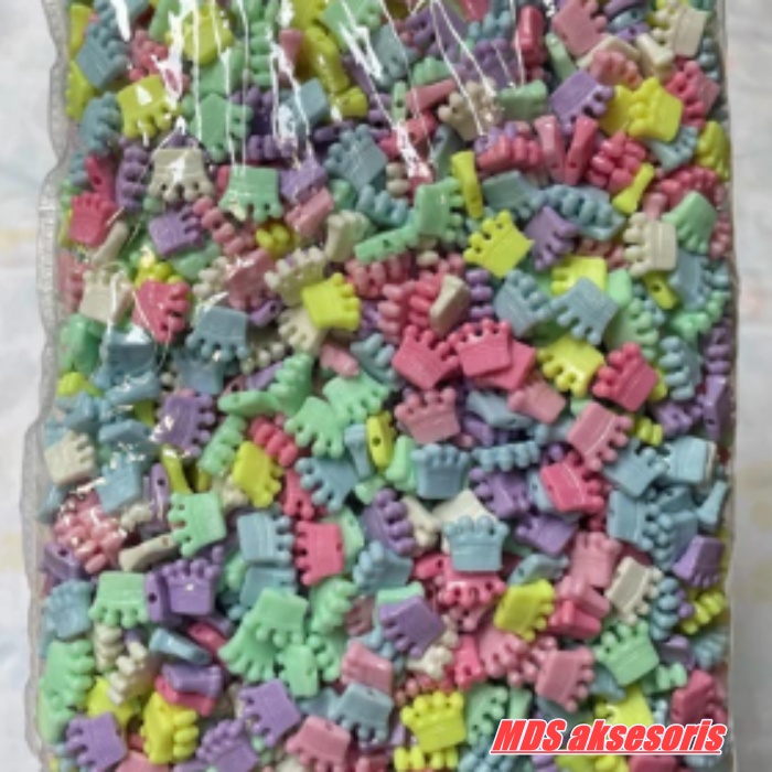 Manik manik mahkota warna pastel 1pon