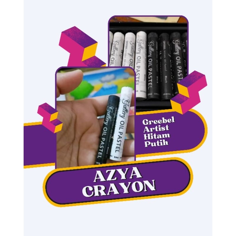 

Krayon Greebel Artist Oil Pastel Warna Hitam Putih Eceran