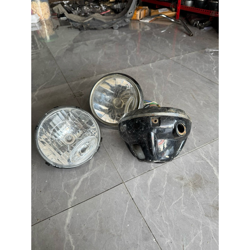 Reflektor Lampu Depan Bulat Set Ring Batok RxK Rx King Rxking New 2007 2008 Hitam Ori copotan motor