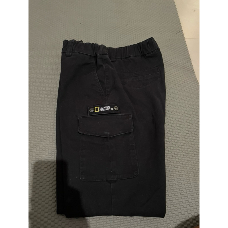 Celana Panjang Natgeo National Geographic kargo Hitam patch