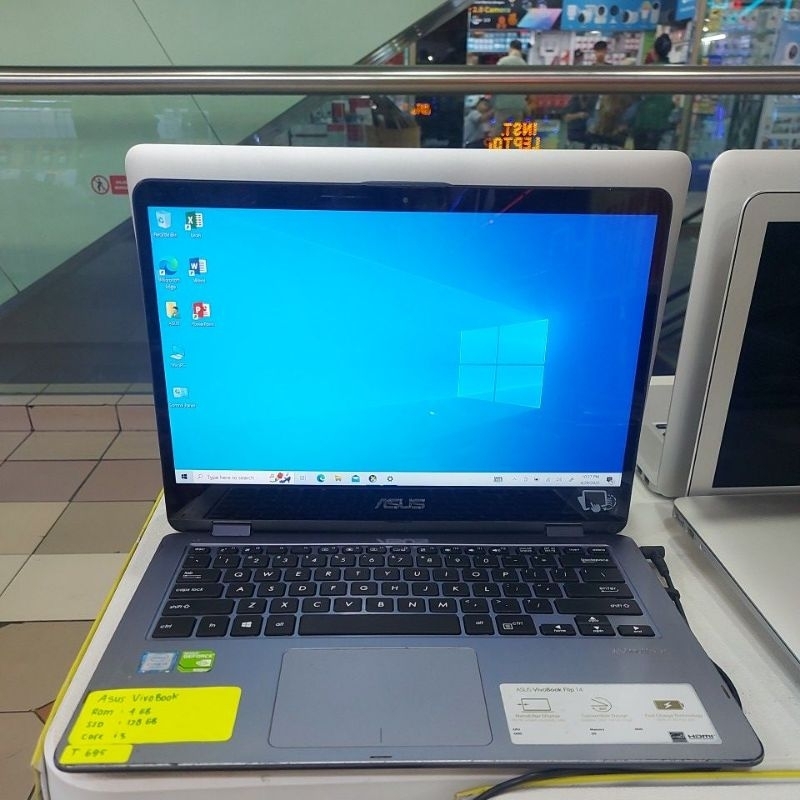 Laptop Asus vivobook flip14 TP410U core i3-7100U nvidia geforce 930MX ram 4gb ssd 128gb touchscreen 